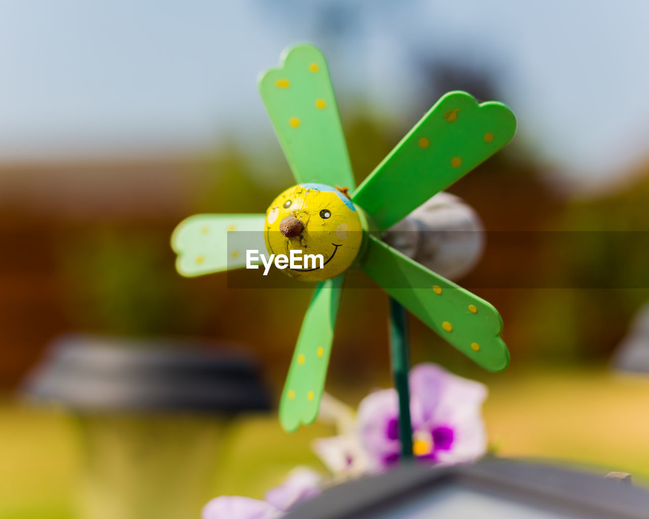 Close-up of pinwheel toy