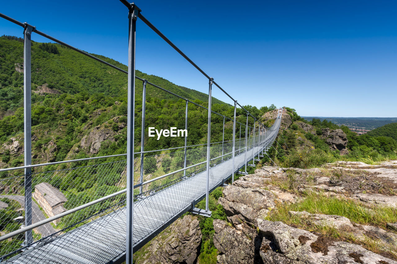 Hautpoul footbridge over the arnette valley close to mazamet city in france