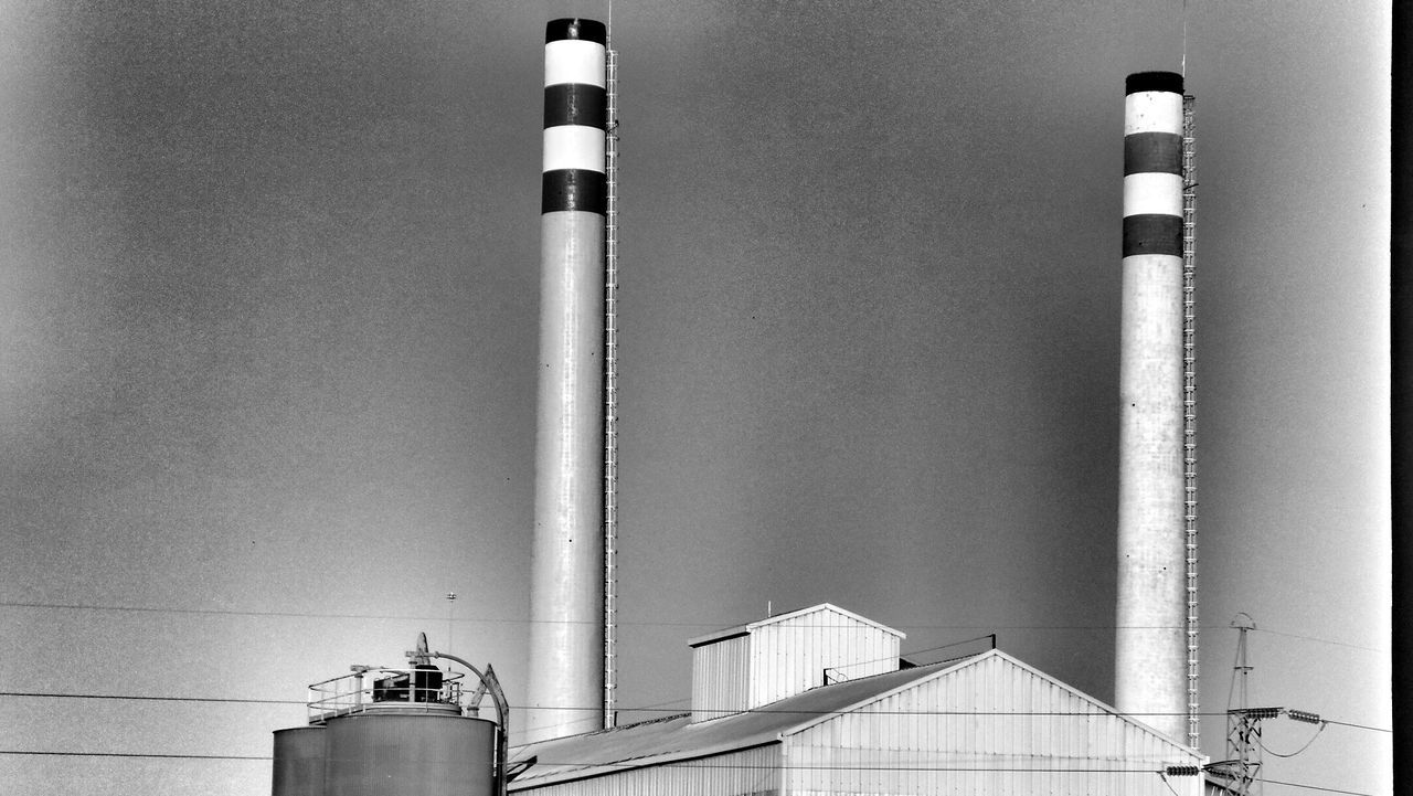 Tall chimneys of factory