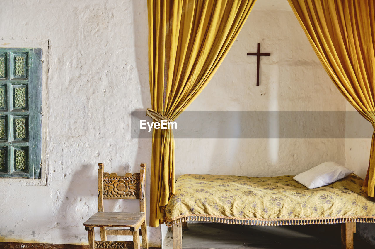 Detail of a bedroom of a nun in the santa catalina monastery, arequipa, peru.