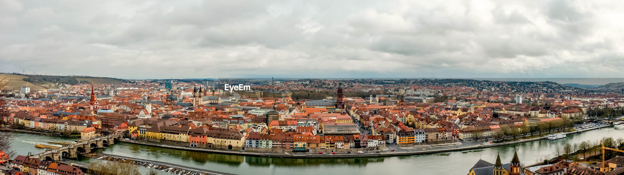 Panoramic view of cityscape against sky