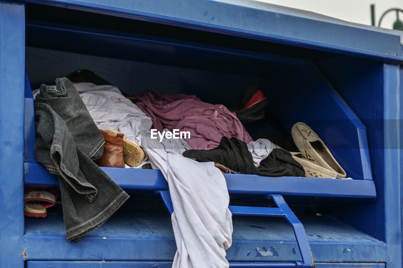 Clothes in container