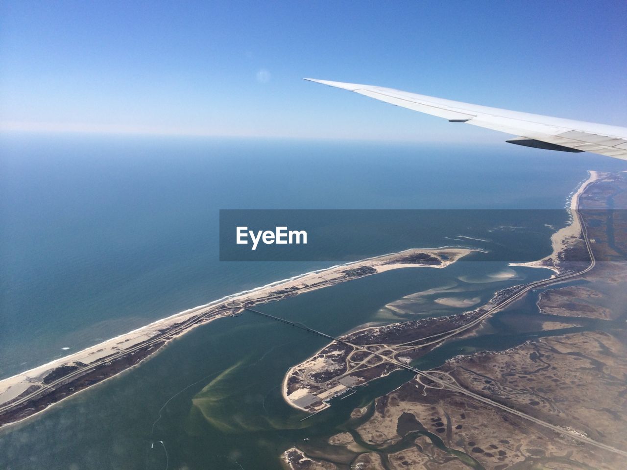 Seascape seen from airplane