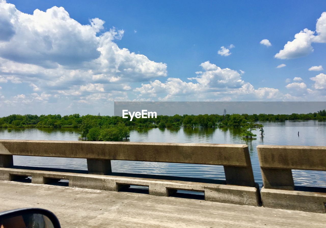 RIVER BY TREES AGAINST SKY