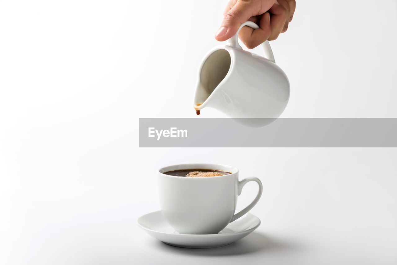 CLOSE-UP OF COFFEE CUP ON GLASS