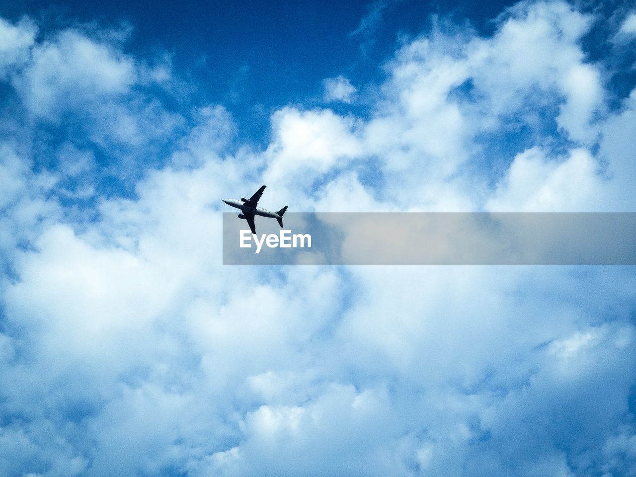 Low angle view of airplane in flight