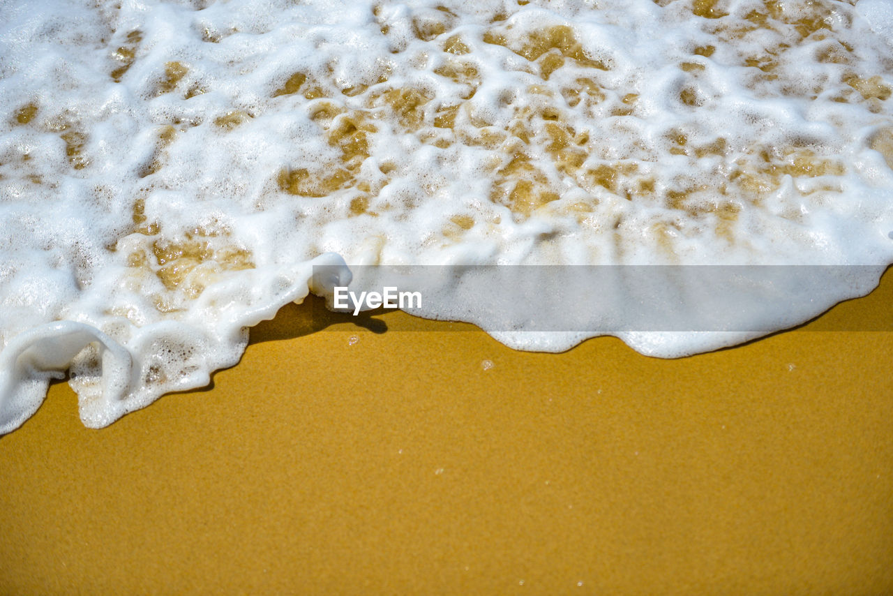 Full frame shot of wave and sand