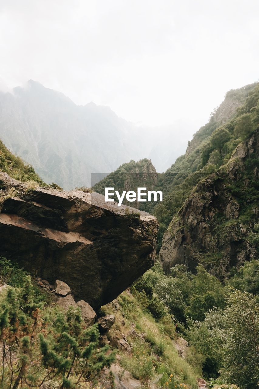 Scenic view of mountains against clear sky