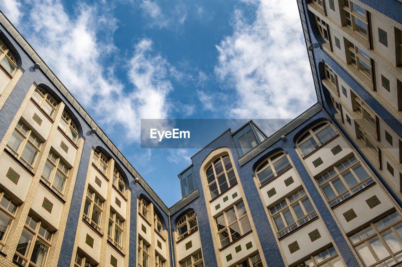 low angle view of buildings against sky