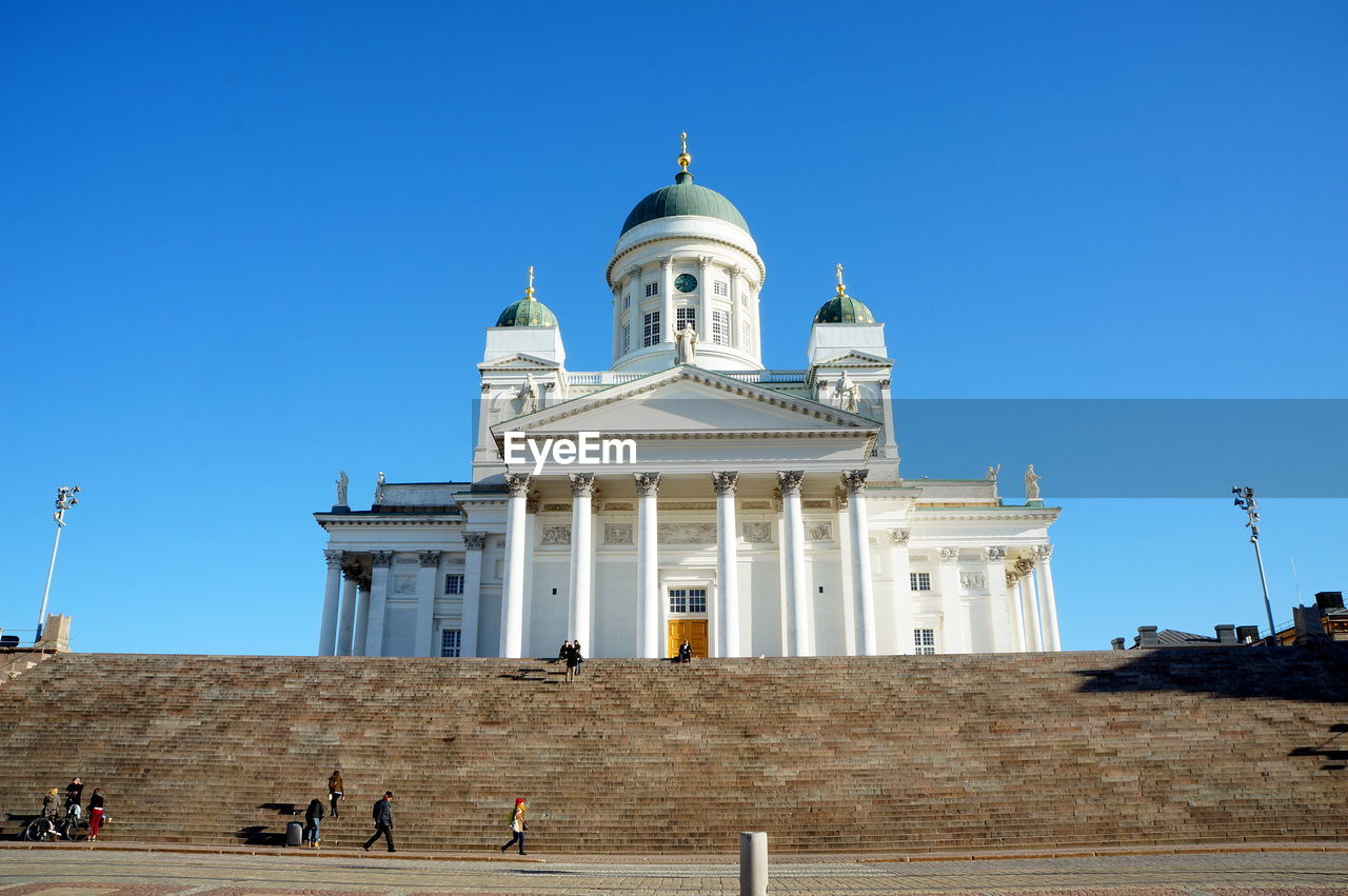 Helsinkicathedral against clear blue sky