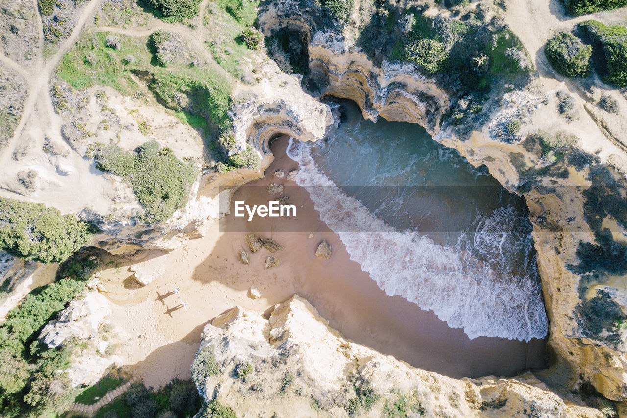 High angle view of beach