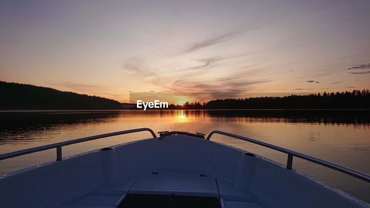 SCENIC VIEW OF LAKE DURING SUNSET