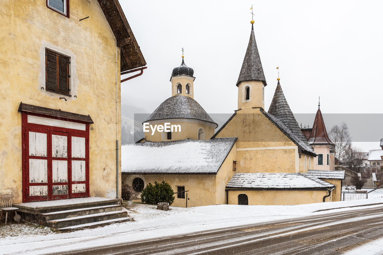 Winter. along the streets of san candido. snow atmosphere.