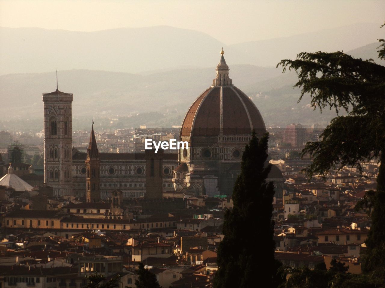 High angle view of dome of florence 