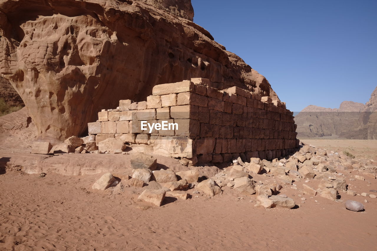 Ruins of the lawrence of arabia house in wadi rum