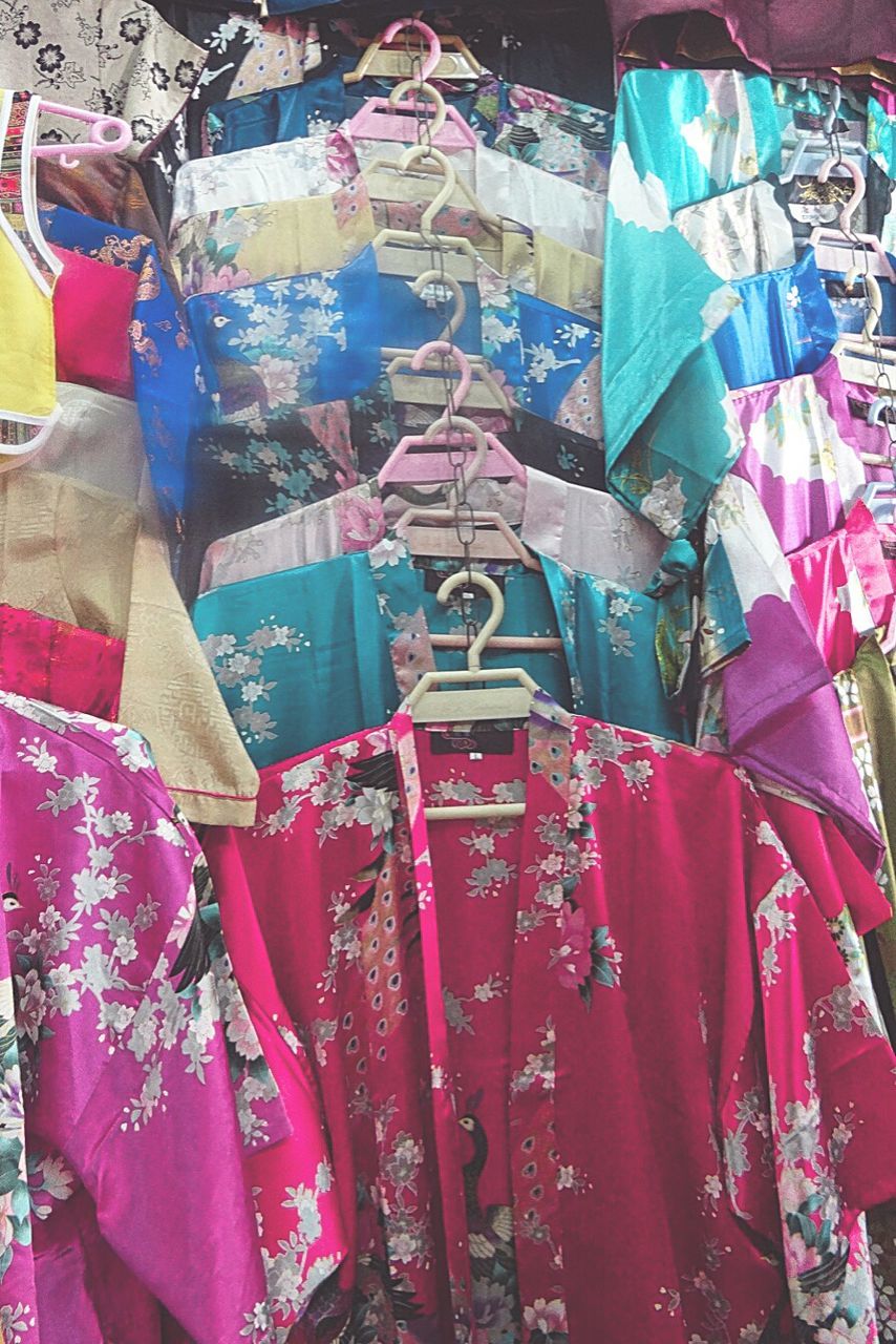 Close-up of clothes for sale