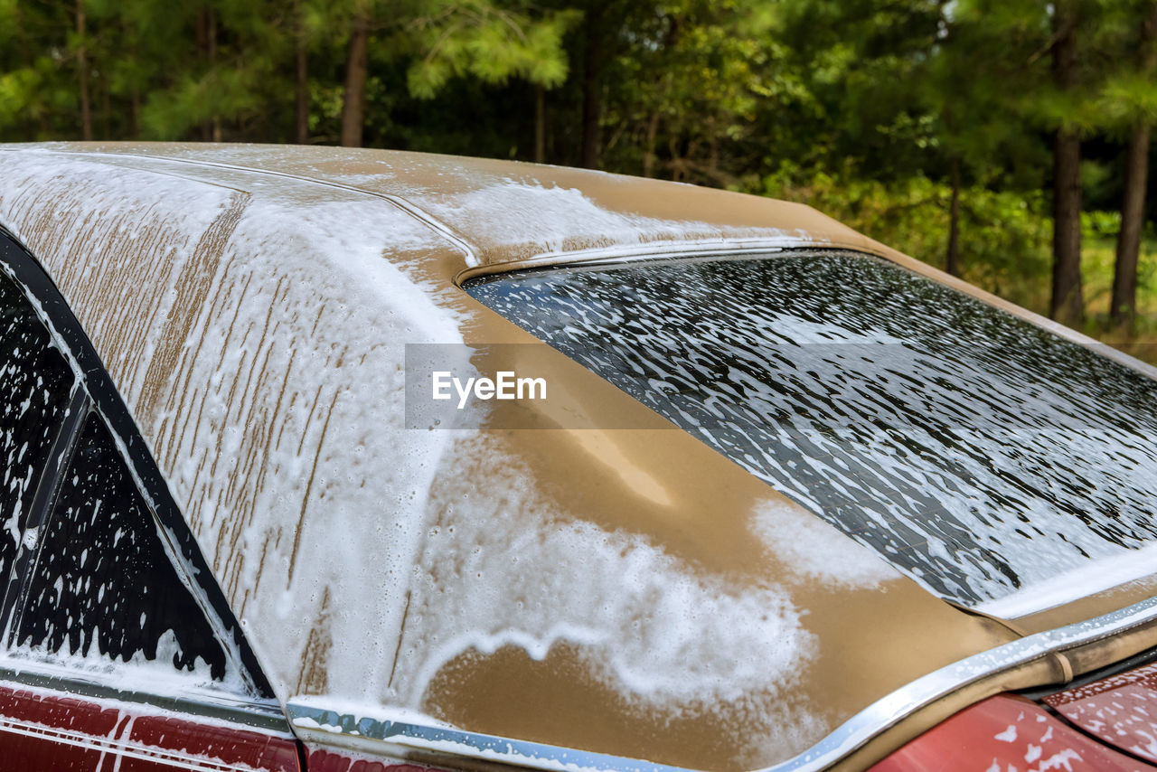 close-up of car on road