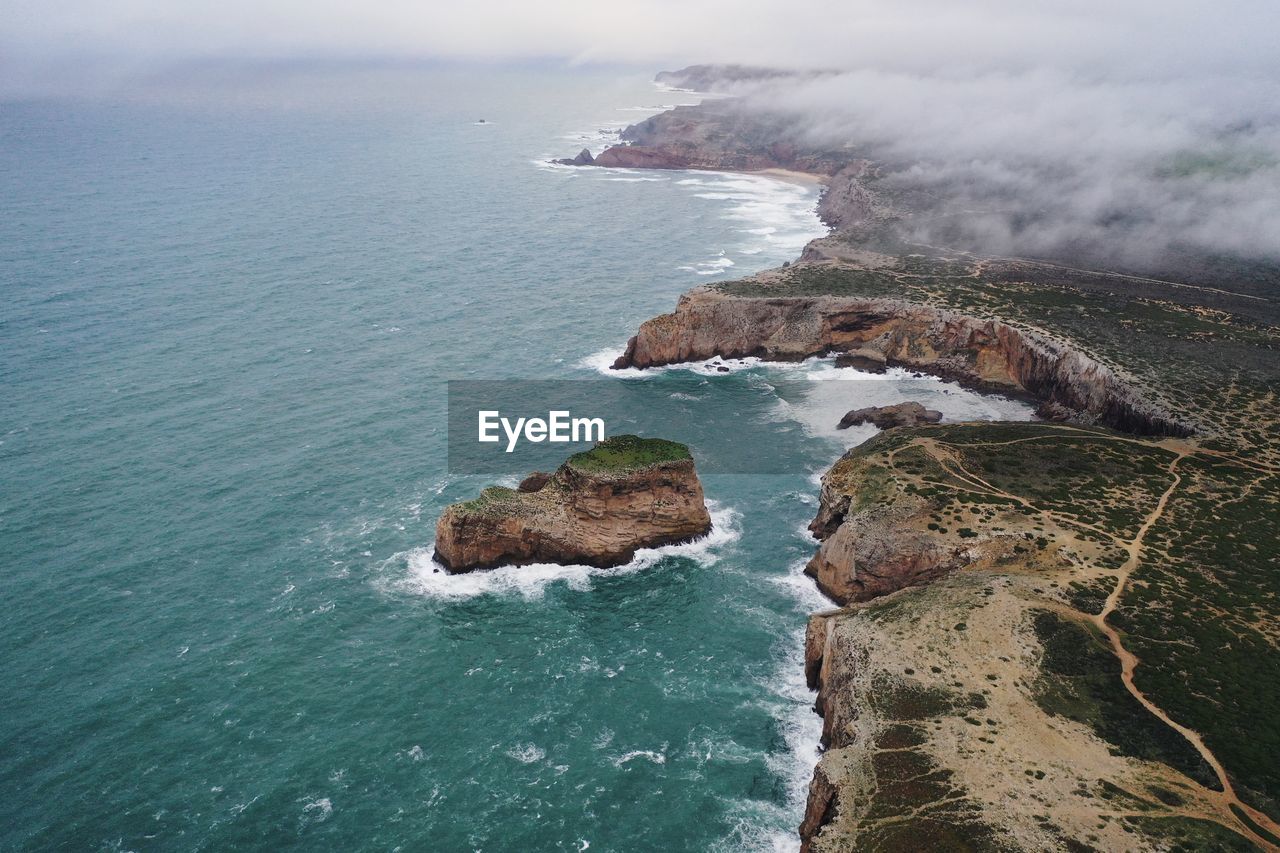 SCENIC VIEW OF SEA AND ROCK FORMATION