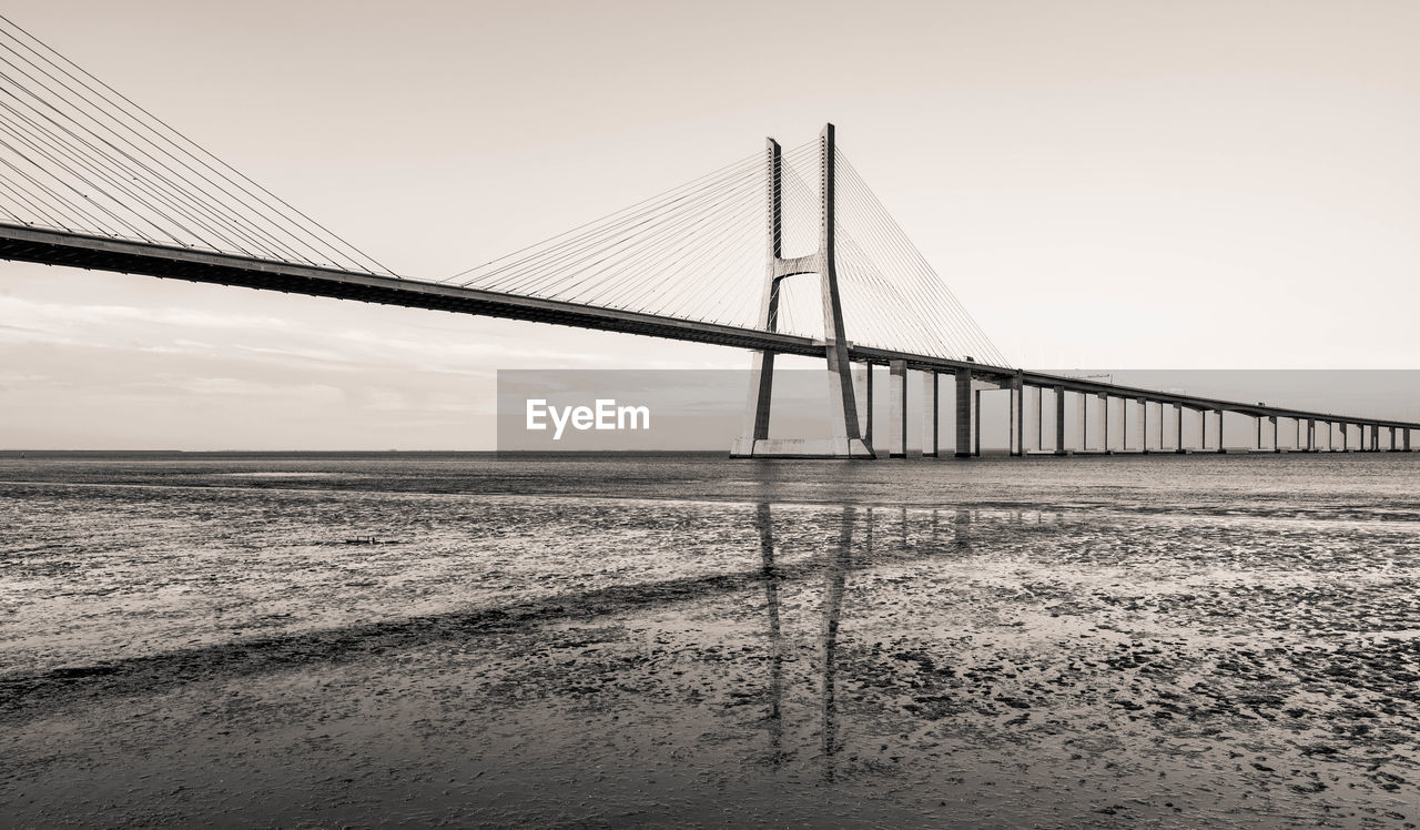 View of suspension bridge against sky