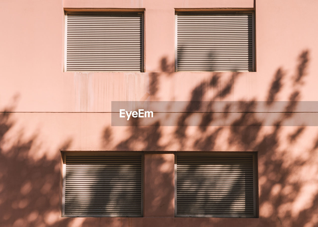 Low angle view of windows on building