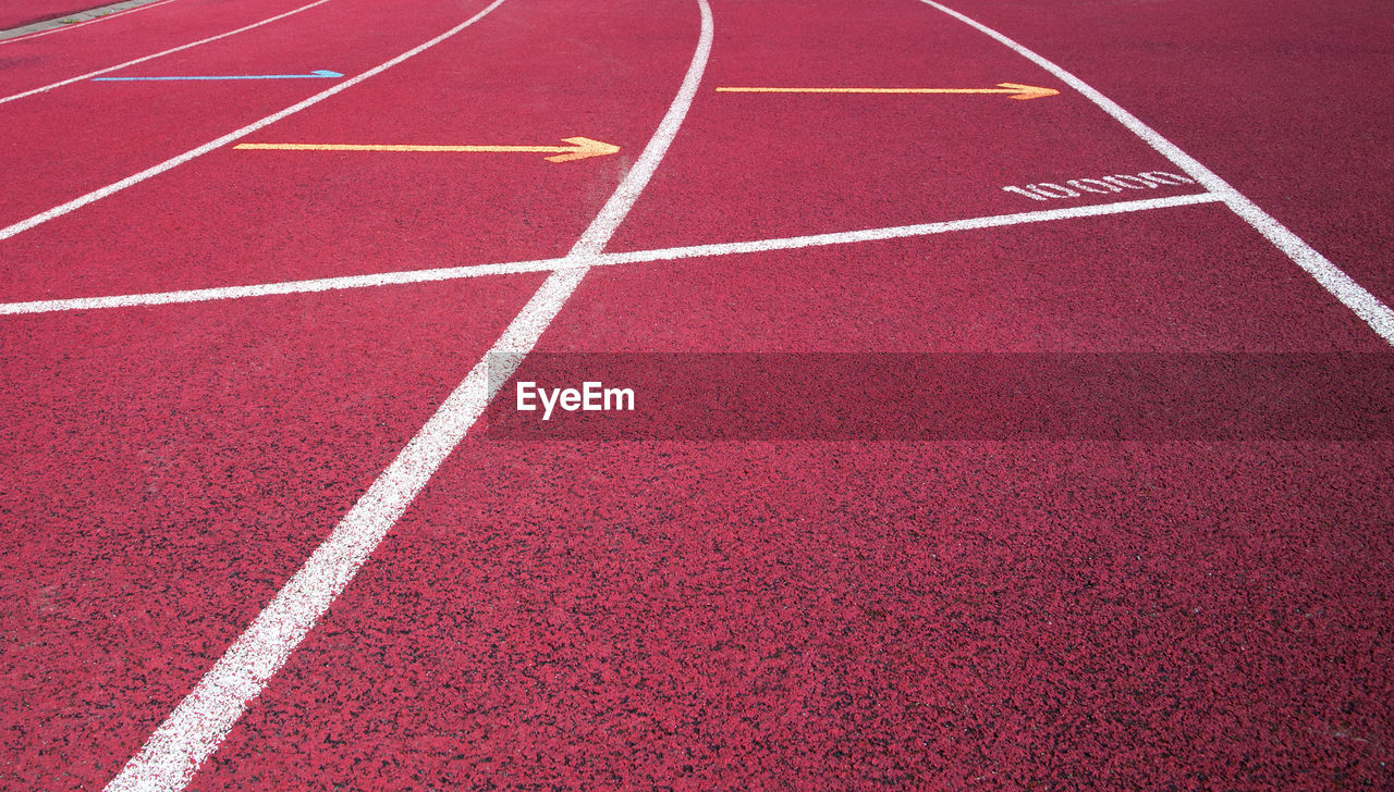 Close-up of running track