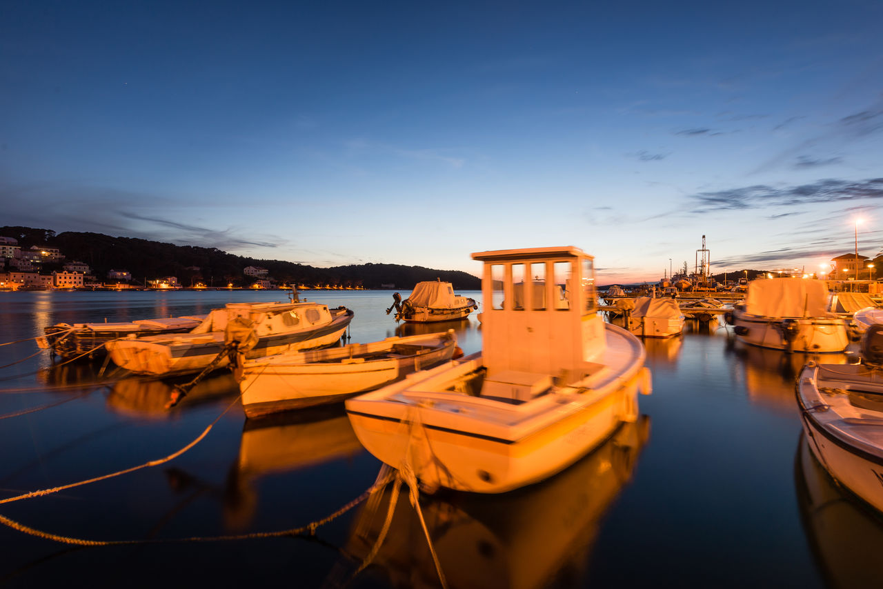 Boats in harbor