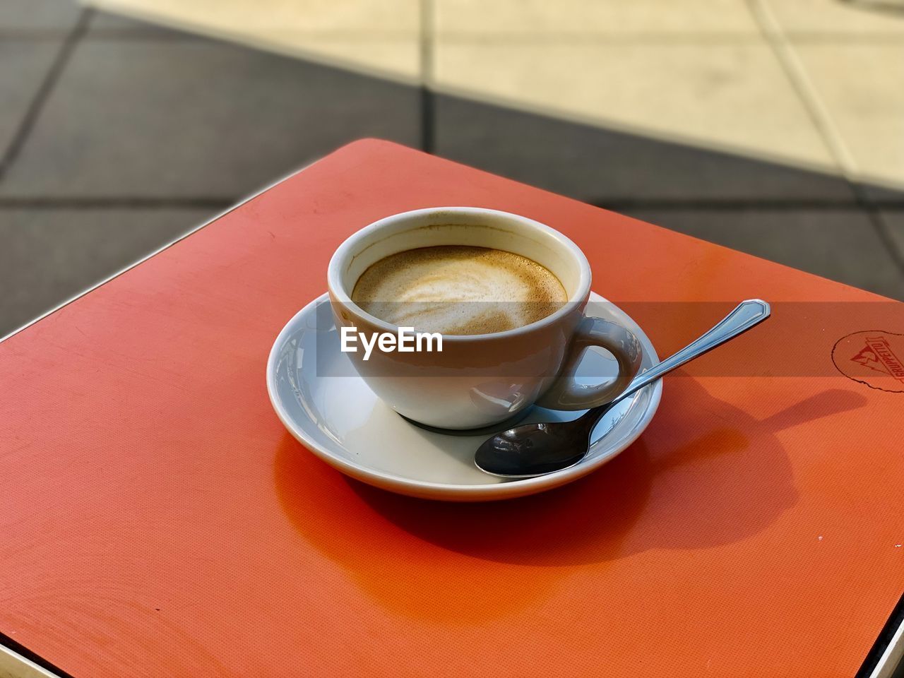 High angle view of coffee on table