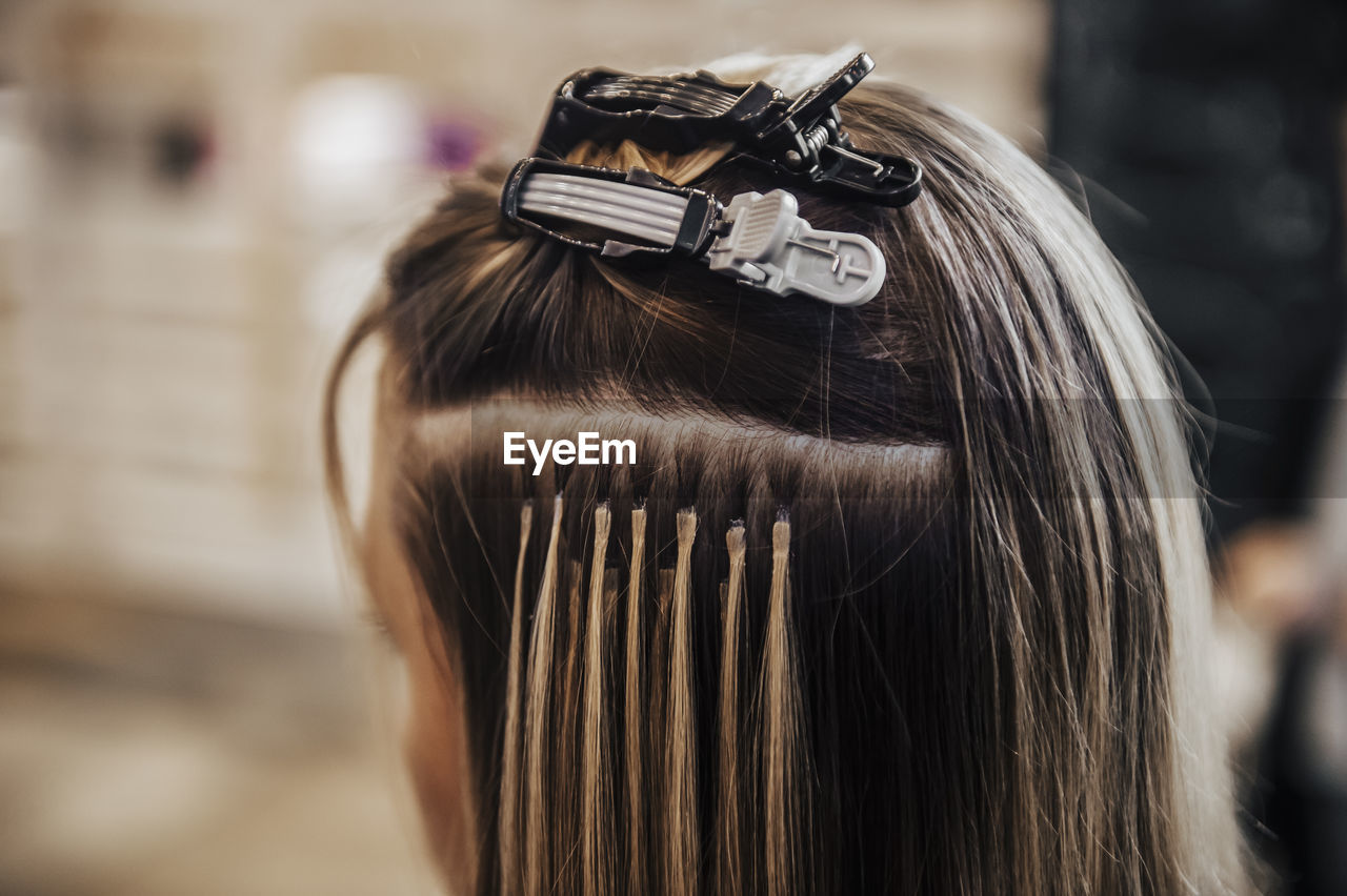 Close-up of woman in salon