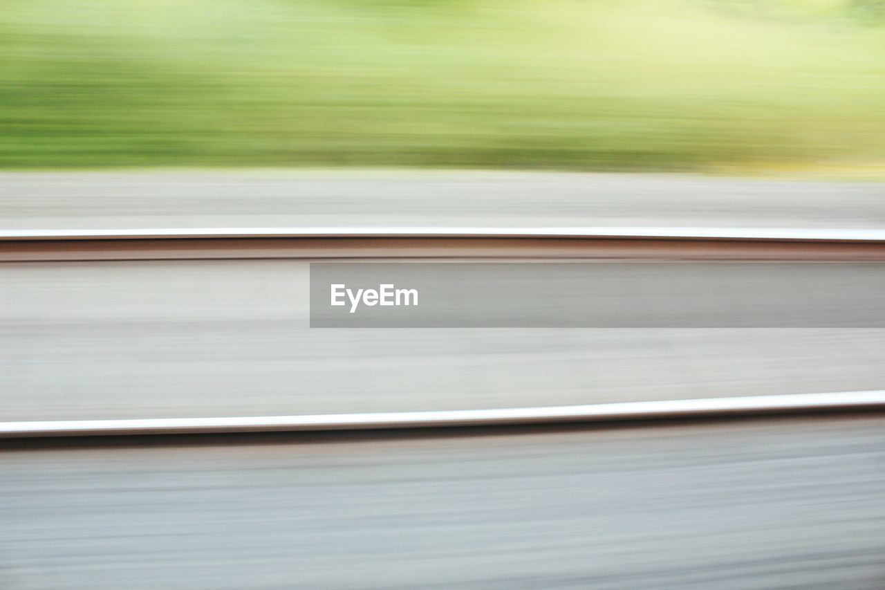 Blurred motion of railroad tracks