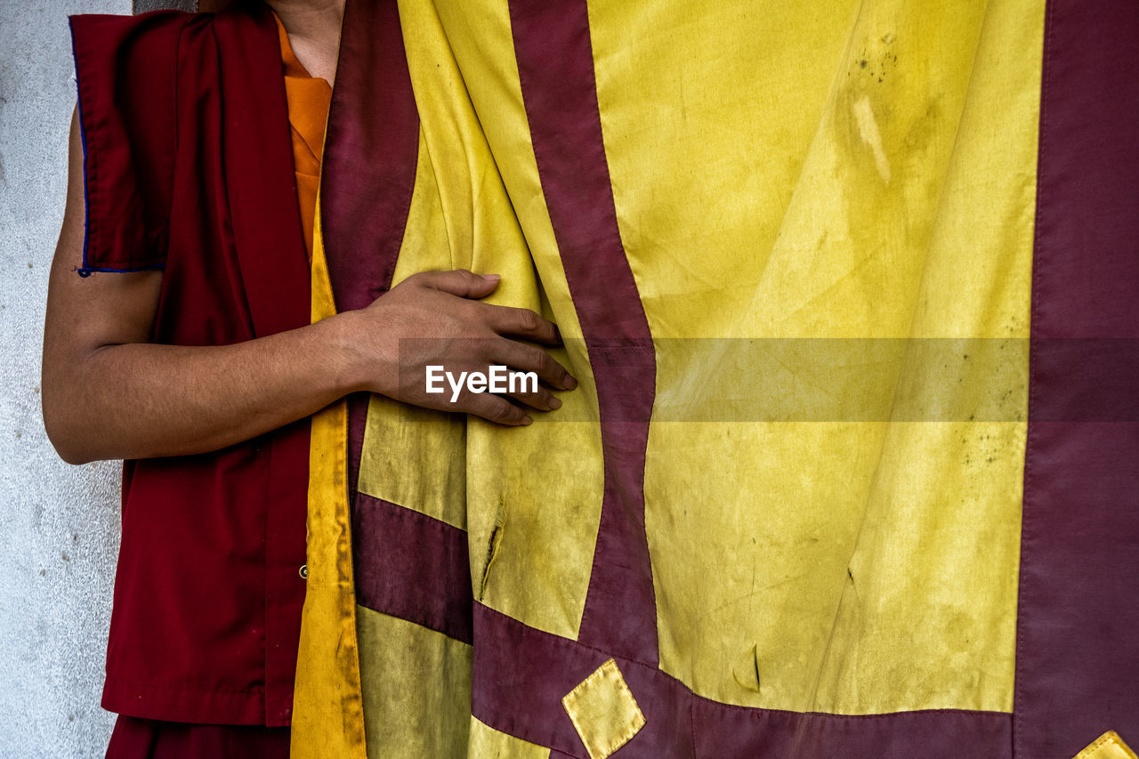 Monk in a buddhist temple
