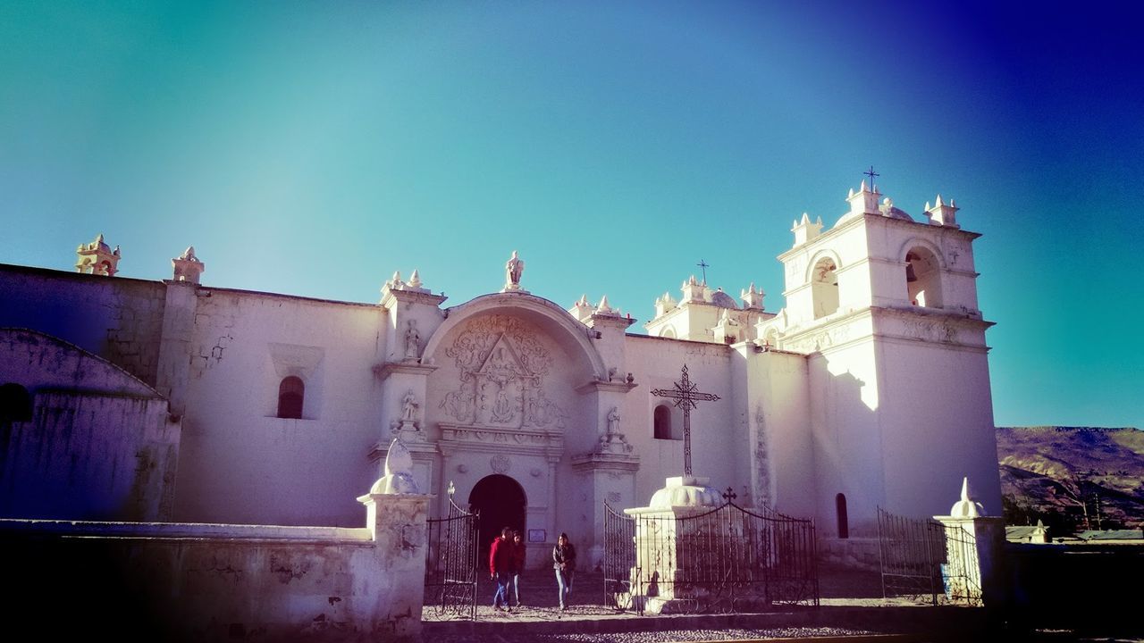 Church against clear blue sky