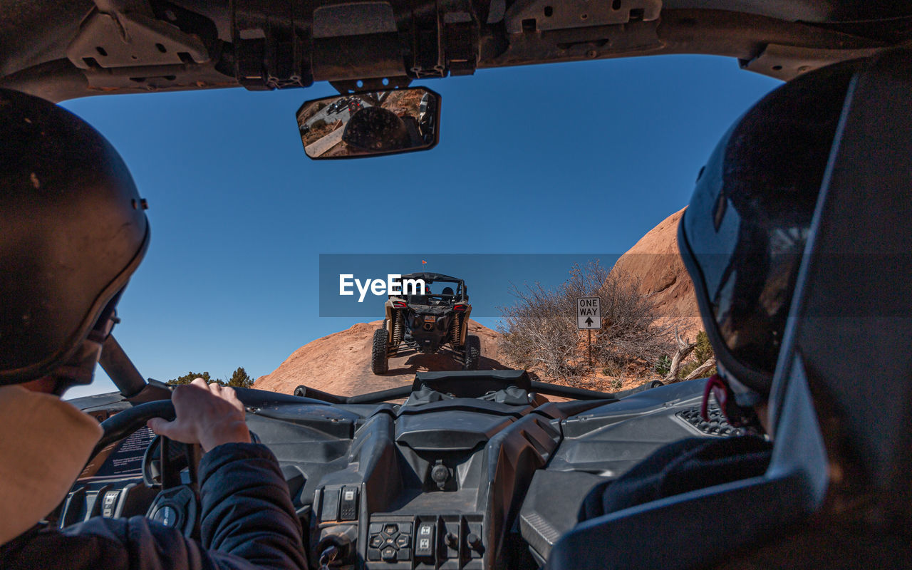 Atv all terrain vehicle tour into sand flat recreation area for 4x4 off-road riding near moab