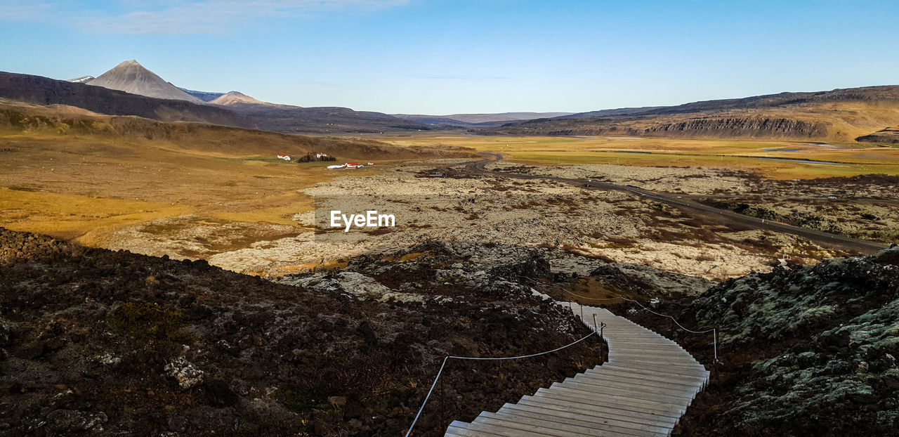 High angle view of landscape against sky