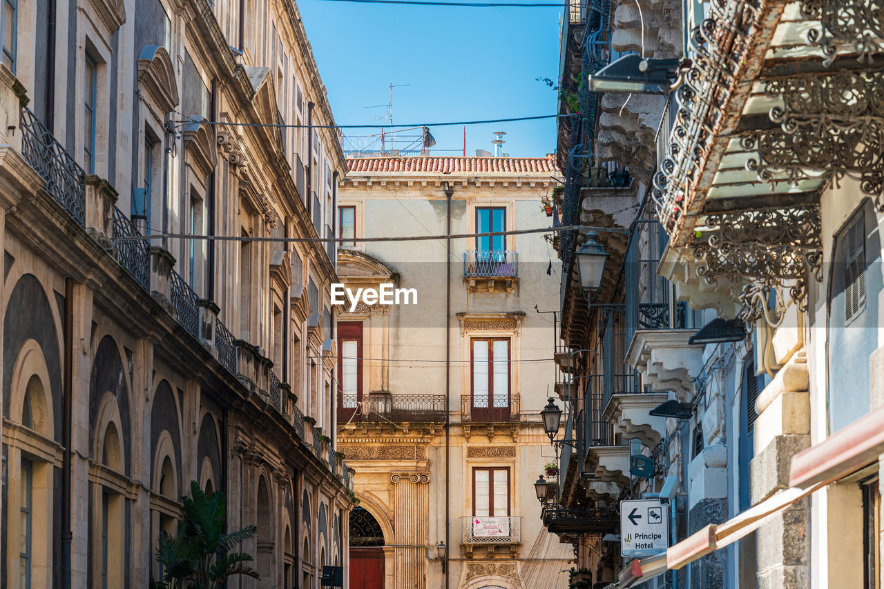 Low angle view of buildings against sky