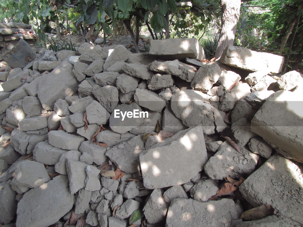 HIGH ANGLE VIEW OF STONES ON STONE