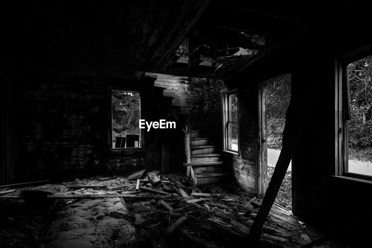 Interior of abandoned house