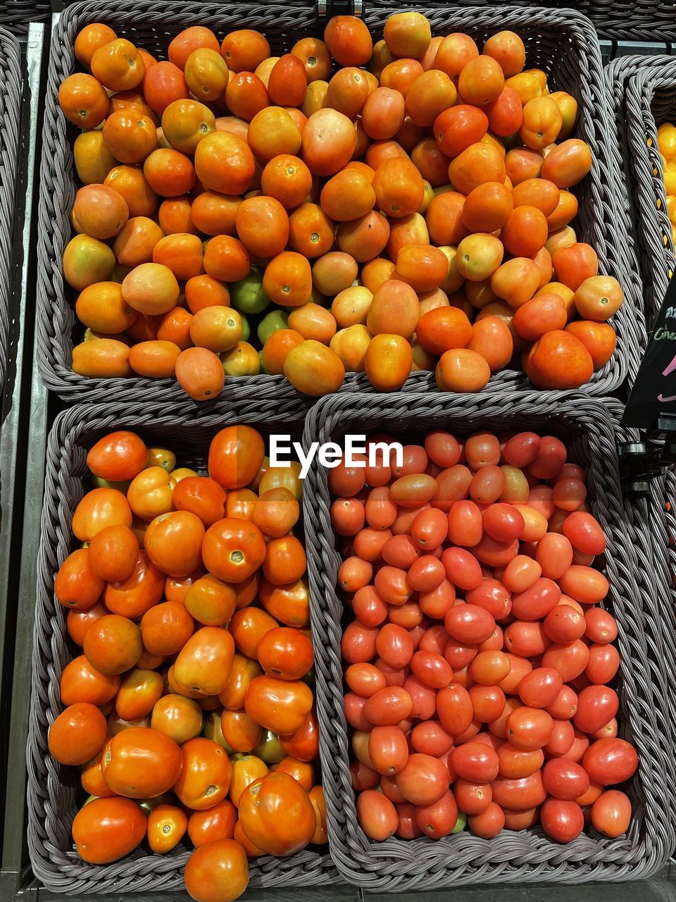 High angle view of fruits for sale at market stall