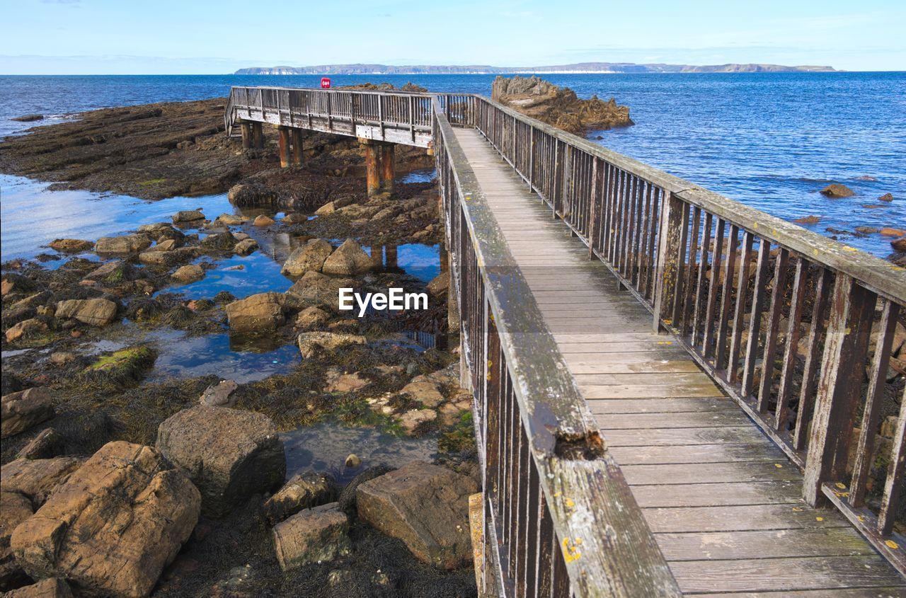 SCENIC VIEW OF SEA BY BRIDGE AGAINST SKY