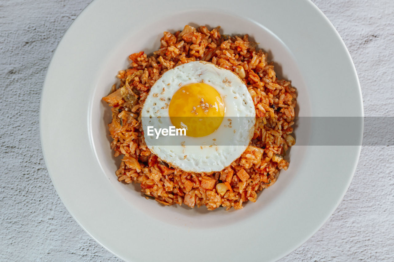 HIGH ANGLE VIEW OF BREAKFAST ON TABLE