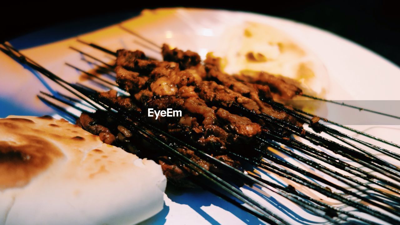 Close-up of meat in plate