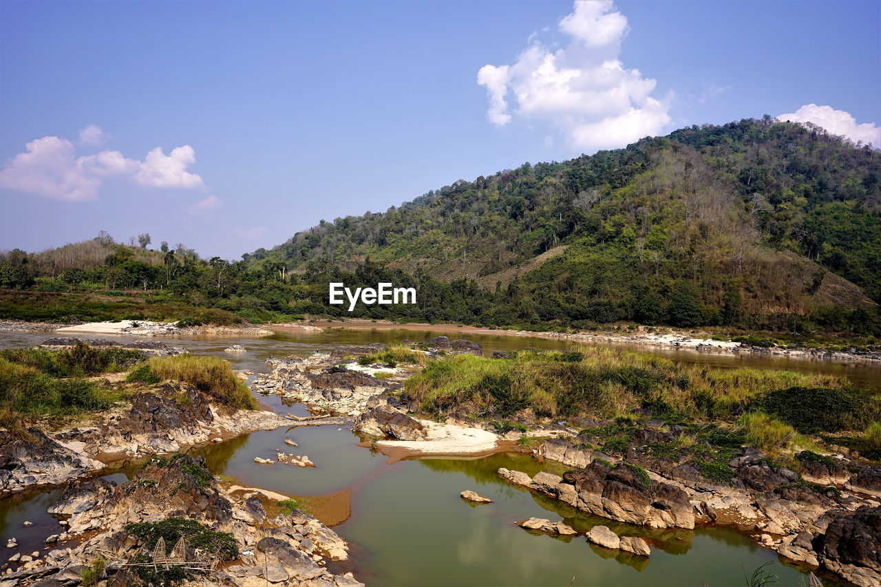 Scenery along the mekong river border thailand - lao people's democratic republic