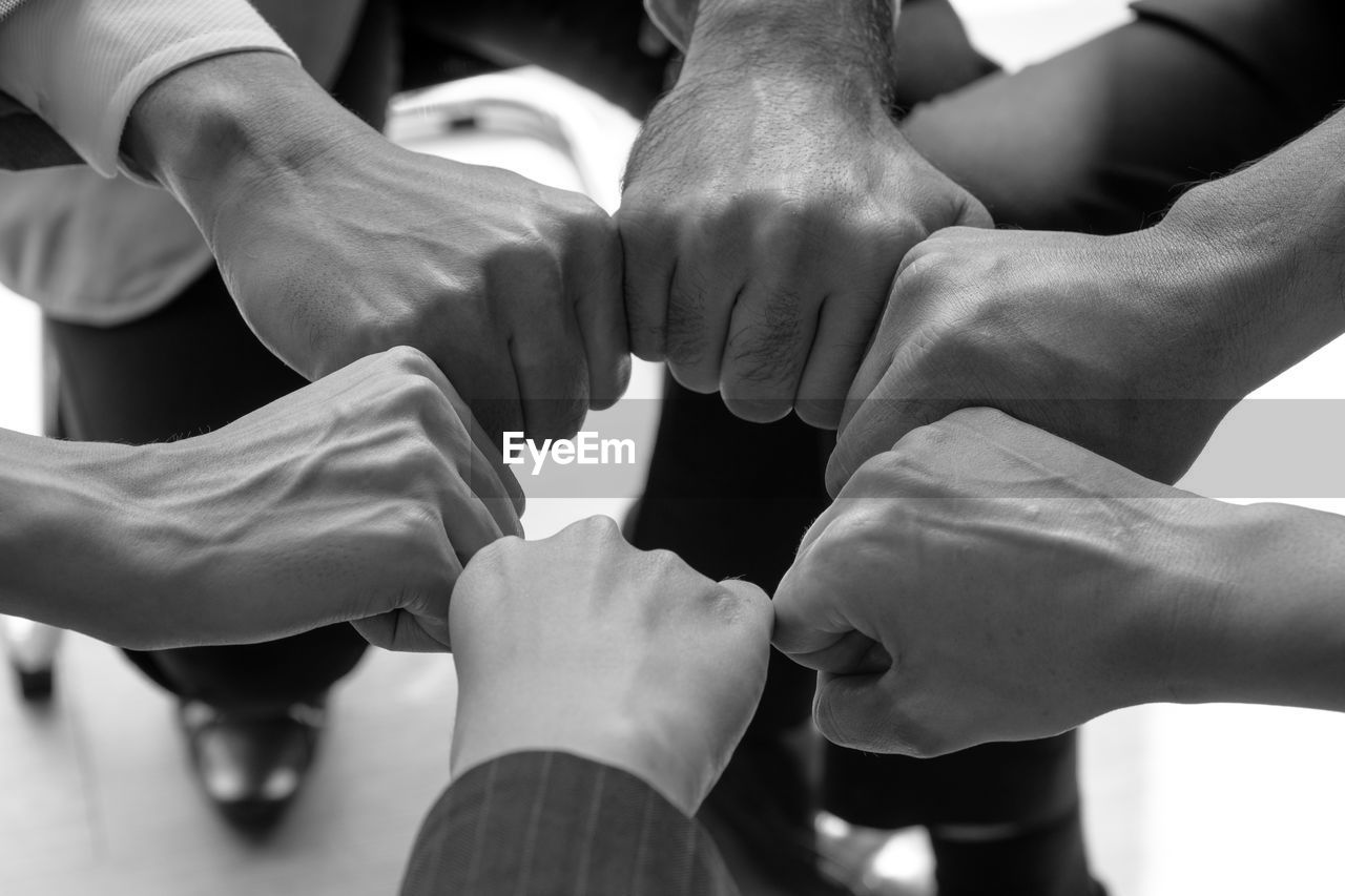 Close-up of people hands