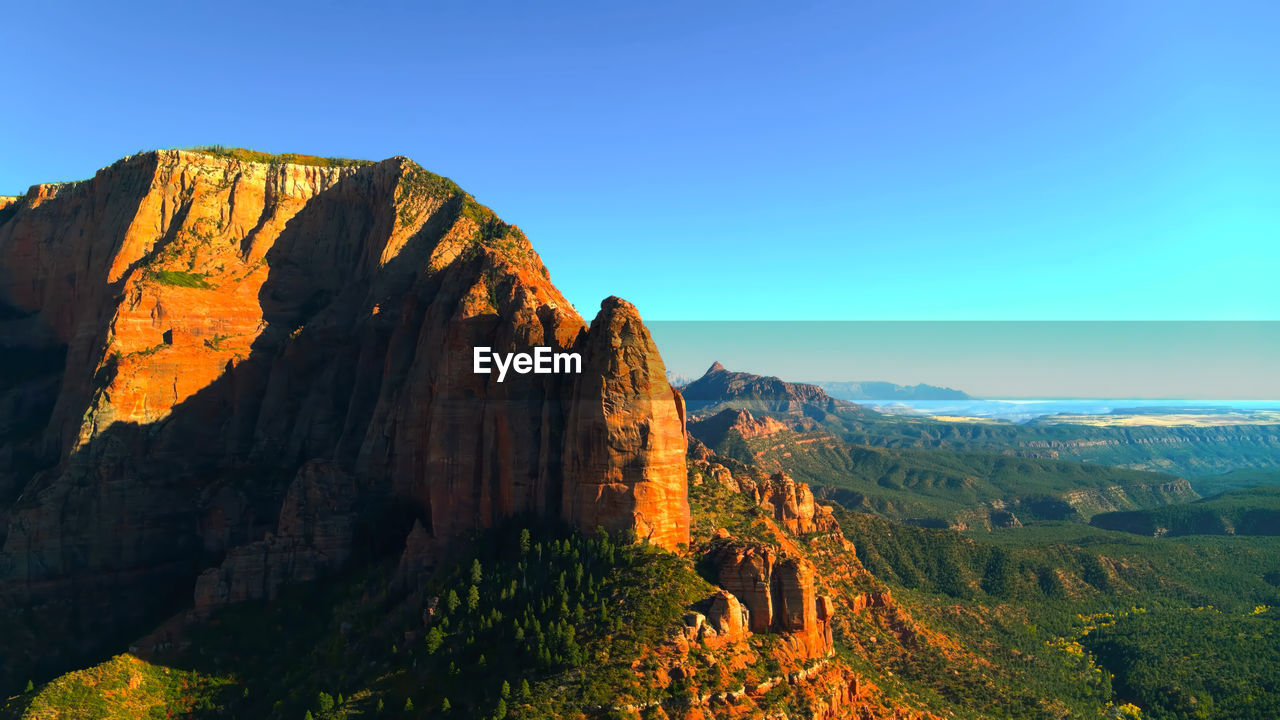 panoramic view of landscape against clear sky