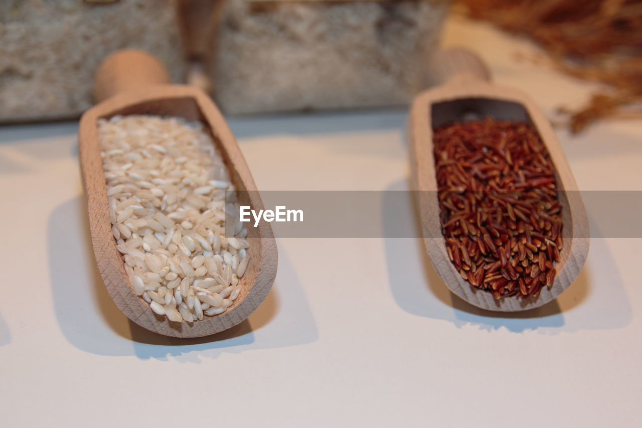 HIGH ANGLE VIEW OF BREAD IN CONTAINER ON TABLE