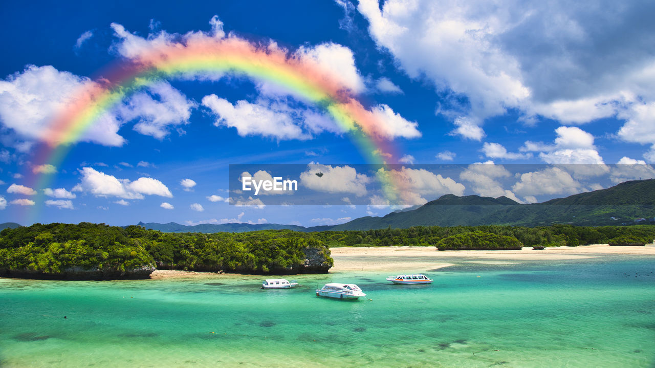 Beautiful coral reaf sea of kabira bay