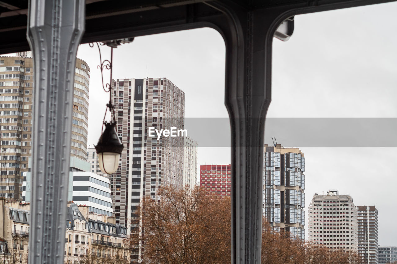 The buildings of the 15th arrondissement from the bir hakeim bridge in paris - france