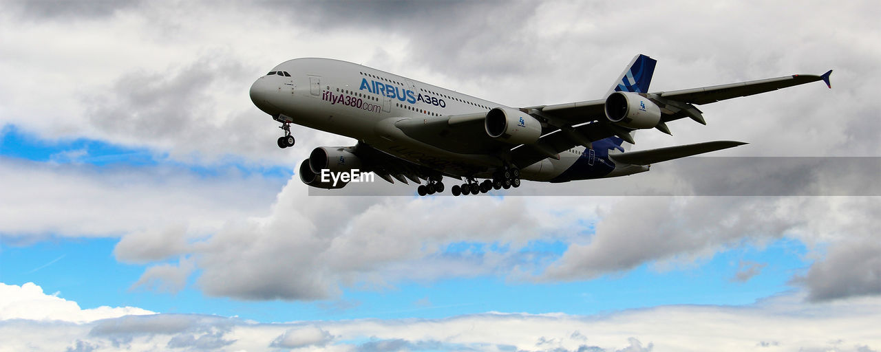 LOW ANGLE VIEW OF AIRSHOW AGAINST SKY