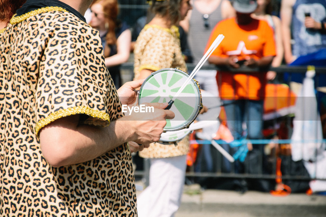 Man beating drums