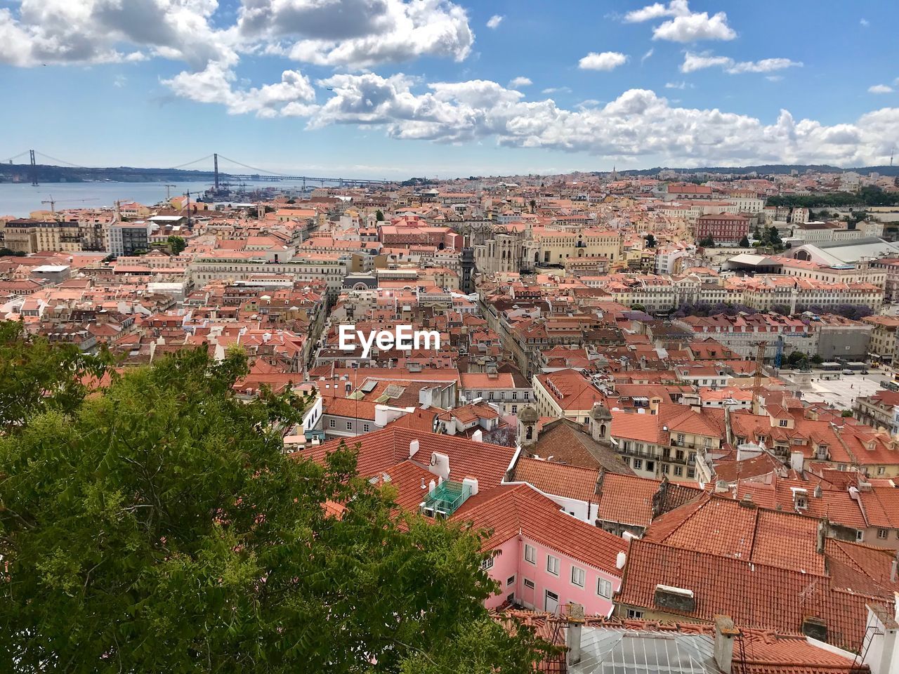 High angle view of townscape against sky