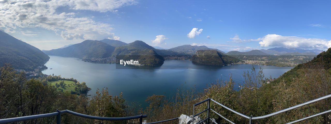Panoramic view of lake against sky